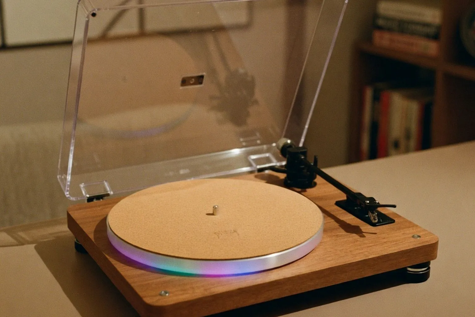 Виниловый проигрыватель Phaze Audio Celine: акриловый диск и RGB-подсветка