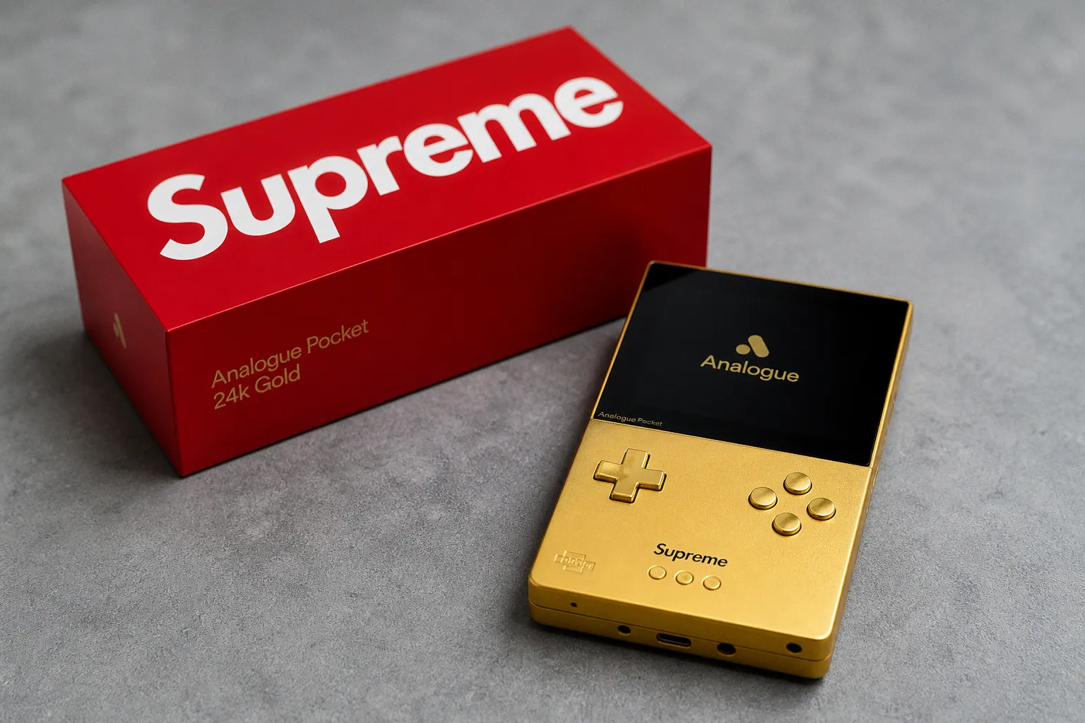 Золотая лихорадка: Supreme выпускает эксклюзивную версию консоли Analogue Pocket